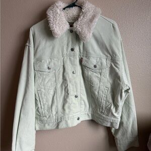 Levi's Women's Light Green Sherpa Jean Jacket